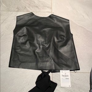 Zara “leather” crop top
